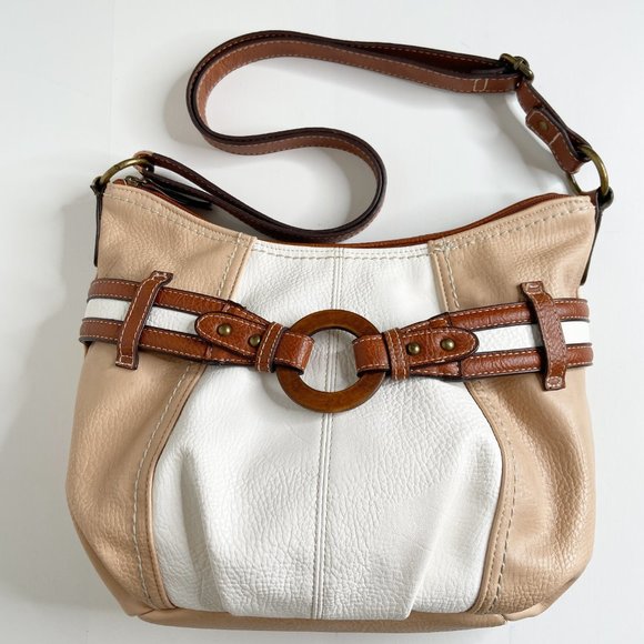 Born Handbags - boc Born Concepts Tan & White Shoulder/Crossbody